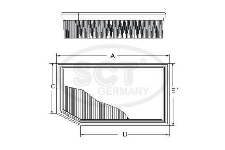 Фильтр воздушный RENAULT Duster 1.6 SCe 115 (16-) (SB 2386) SCT/MANNOL SB2386 (фото 1)