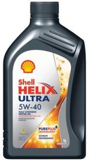 Олива двигуна 1L Helix Ultra 5W40 (ACEA A3/B3, A3/B4 BMW L-01 MB 229.5/226.5 VW 502.00/505.00 RN 0700/0710 PSA B71 2296 Porsche A40 FIAT 9.55535.Z2) SHELL 550052677