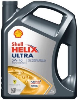 Олива двигуна 4L Helix Ultra 5W40 (ACEA A3/B3, A3/B4 BMW L-01 MB 229.5/226.5 VW 502.00/505.00 RN 0700/0710 PSA B71 2296 Porsche A40 FIAT 9.55535.Z2) SHELL 550052679