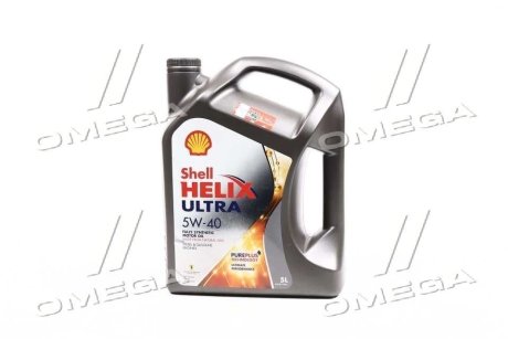 Олива двигуна 5L Helix Ultra 5W40 (ACEA A3/B3, A3/B4 BMW L-01 MB 229.5/226.5 VW 502.00/505.00 RN 0700/0710 PSA B71 2296 Porsche A40 FIAT 9.55535.Z2) SHELL 550052838 (фото 1)