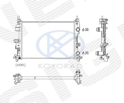 Радиатор Япония KOYO: FIAT 500X, 15 - JEEP RENEGADE, 14 - SIGNEDA RA13533Q