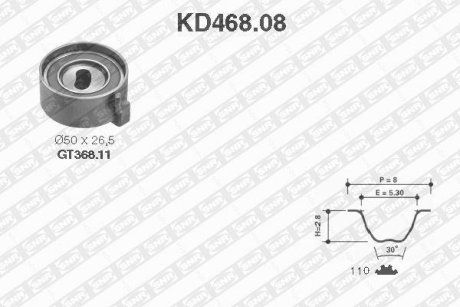 Комплект ремня ГРМ SNR NTN KD468.08