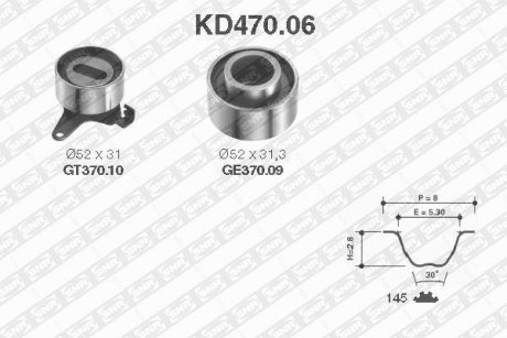 Комплект ремня ГРМ SNR NTN KD470.06