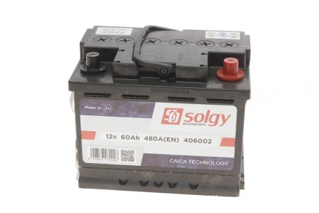 Аккумулятор 60 A3 480А R+ SOLGY 406002 (фото 1)