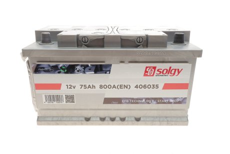 Стартерна батарея (акумулятор) SOLGY 406035