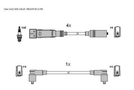 Комплект кабелiв запалювання STARLINE ZK 0262 (фото 1)