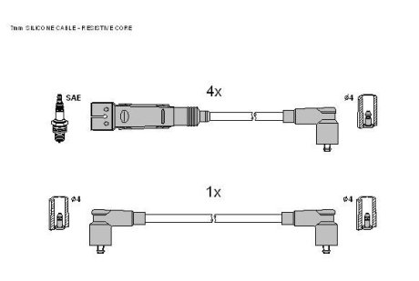 Комплект кабелiв запалювання STARLINE ZK 0332