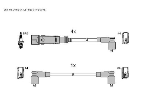 Комплект кабелiв запалювання STARLINE ZK 0362