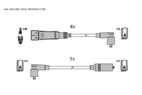 Комплект кабелiв запалювання STARLINE ZK 0452