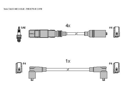 Комплект кабелiв запалювання STARLINE ZK 0552 (фото 1)