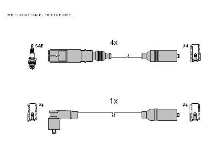 Комплект кабелiв запалювання STARLINE ZK 0562