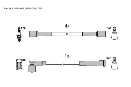 Комплект кабелiв запалювання STARLINE ZK 1204