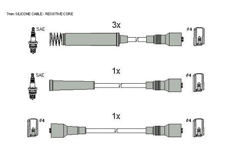 Комплект кабелiв запалювання STARLINE ZK 1542