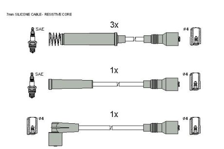 Комплект кабелiв запалювання STARLINE ZK 2622