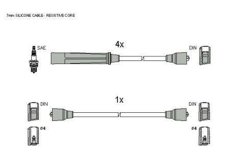 Комплект кабелiв запалювання STARLINE ZK 3174 (фото 1)
