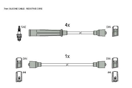 Комплект кабелiв запалювання STARLINE ZK 3184