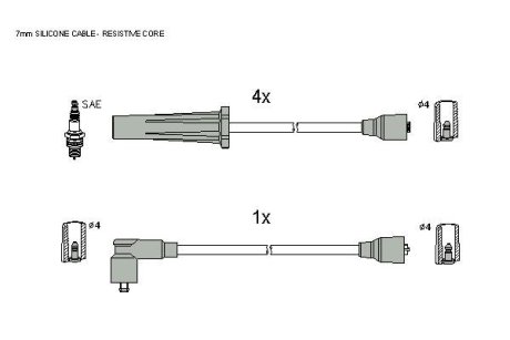 Комплект кабелiв запалювання STARLINE ZK 4194