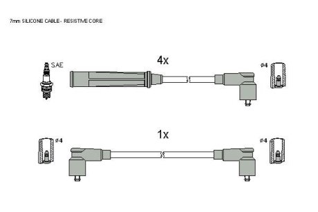 Комплект кабелiв запалювання STARLINE ZK 4284