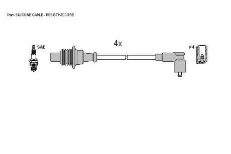 Комплект кабелiв запалювання STARLINE ZK 4884 (фото 1)