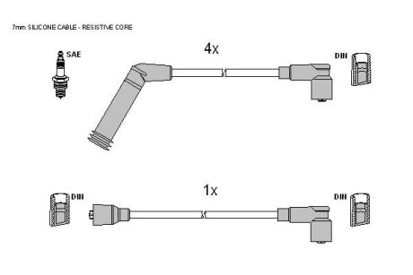 Комплект кабелiв запалювання STARLINE ZK 5152 (фото 1)