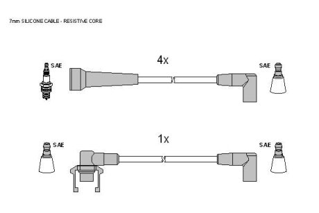 Комплект кабелiв запалювання STARLINE ZK 6964