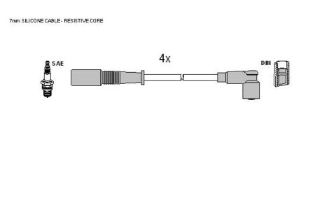 Комплект кабелiв запалювання STARLINE ZK 7134 (фото 1)