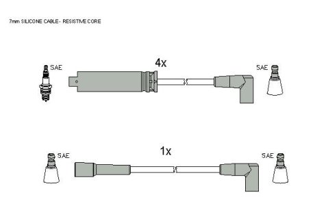 Комплект кабелiв запалювання STARLINE ZK 7282
