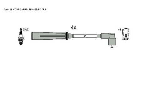 Комплект кабелiв запалювання STARLINE ZK 7884
