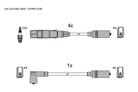 Комплект кабелiв запалювання STARLINE ZK 8341 (фото 1)
