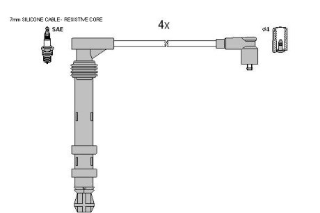 Комплект кабелiв запалювання STARLINE ZK 8364 (фото 1)