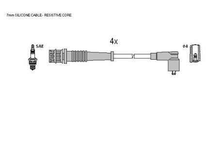 Комплект кабелiв запалювання STARLINE ZK 8884