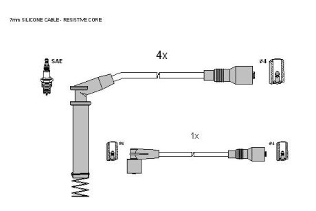 Комплект кабелiв запалювання STARLINE ZK 9202