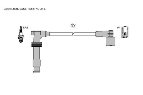 Комплект кабелiв запалювання STARLINE ZK 9822