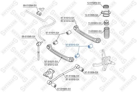 С/блок заднього поперечного важеля зовн. Hyundai Accent II 1.3-1.6 00-05 STELLOX 87-51010-SX