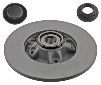 Тормозной диск с подшипником колеса, импульсным кольцом абс, гайкой оси и защитным колпачком SWAG 62 93 7680 (фото 1)