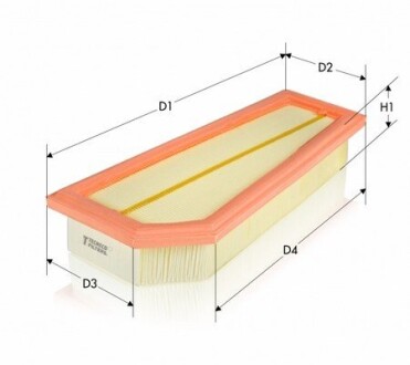 Фільтр повітряний (з додат.фільтром) Volvo C30 06-12/C70 06-13/S40 II 07-12/V40 12-/V50 10-12 TECNECO AR29150PMS (фото 1)