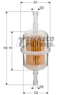 Фільтр паливний універс. бензин. з накін.конусний (випускний Ø 6/8) TECNECO BN501