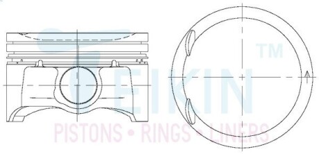 Поршни ремонт (+1.00мм) (к-кт на мотор) 2.3 Mazda CX-7/MPS3/MPS6 TEIKIN 42222100
