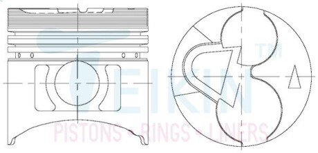 Поршни +0.50mm (к-кт на мотор) 4D56T/D4BF-T Mitsubishi Pajero, L200, L300 / Hyundai H100, H1, Gallop TEIKIN 43173050