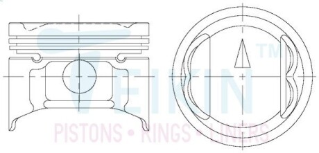 Поршни ремонт (+1.00мм) (к-кт на мотор) Mitsubishi G15B Hyundai Pony TEIKIN 43187100