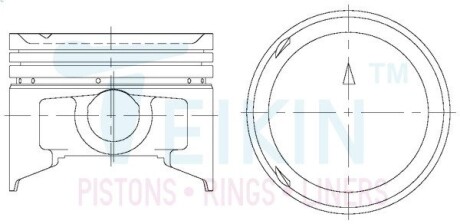 Поршни ремонт (+1.00мм) (к-кт на мотор) Mitsubishi 4G64S TEIKIN 43225100