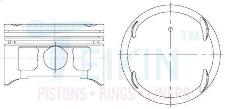 Поршни ремонт (+1.00мм) (к-кт на мотор) Mitsubishi Lancer 9 (CS3A) 1,6L (4G18) TEIKIN 43281100