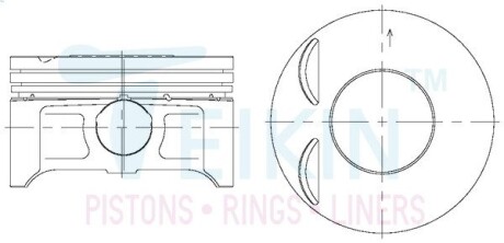 Поршни ремонт +0.50mm (к-кт на мотор) 4B11 Mitsubishi Outlander, ASX, Lancer, Galant TEIKIN 43692050