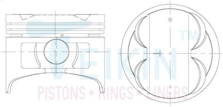 Поршни стандарт (STD) (к-кт на мотор) Toyota 4AGELC TEIKIN 46310STD