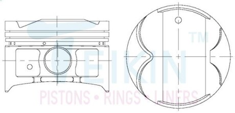 Поршни ремонт (+0.50мм) (к-кт на мотор) Toyota 2ZZ-GE Celica TEIKIN 46340050