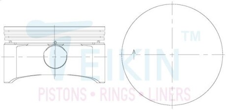 Поршень ДВЗ 0.5 (4од.+пальці) OPEL 1.8 (X18XE) DOHC 16V L4 ASTRA, VECTRA, MERIVA, ZAFIRA (56113-050) TEIKIN 56113050