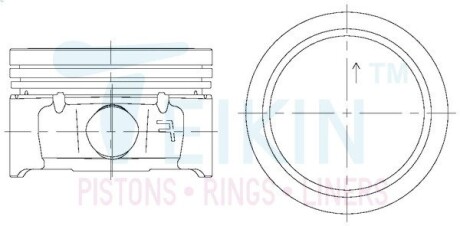 Поршень ДВЗ 0.5 (4од.+пальці) Peugeot/Citroen (TU5JP4) C3, C4, Partner/Berlingo 1.6 DOHC 16V (67106-050) TEIKIN 67106050