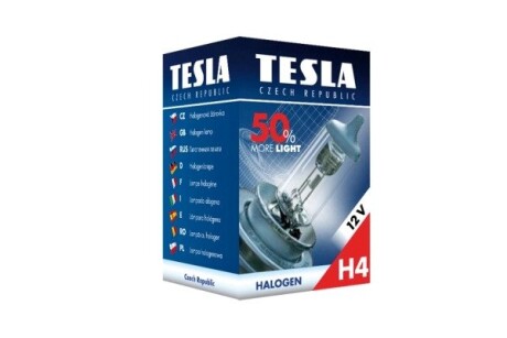 Лампа галогенная H4 12V 60/55W P43t +50% Premium TESLA B30401