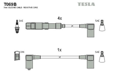 Комплект кабелів високовольтних TESLA T069B