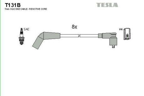 Комплект кабелiв запалювання TESLA T131B (фото 1)